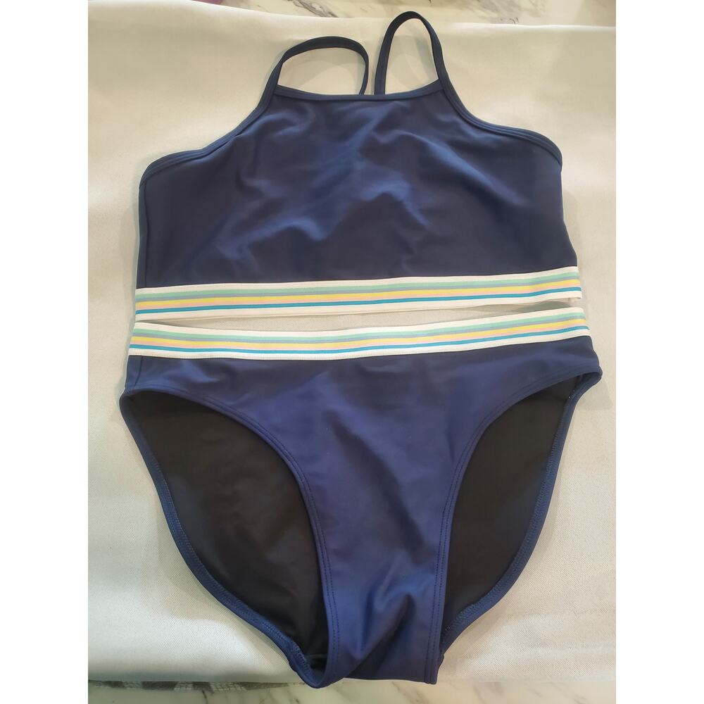 Zella Girls Navy and Rainbow Bikini.a23